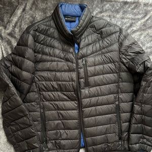 Men’s INC Black Blue Puffer Jacket XL